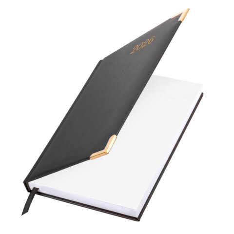 Ежедневник датированный 2026, А5, 138x213 мм, BRAUBERG "Senator", под кожу, черный, 117094 - фото 4