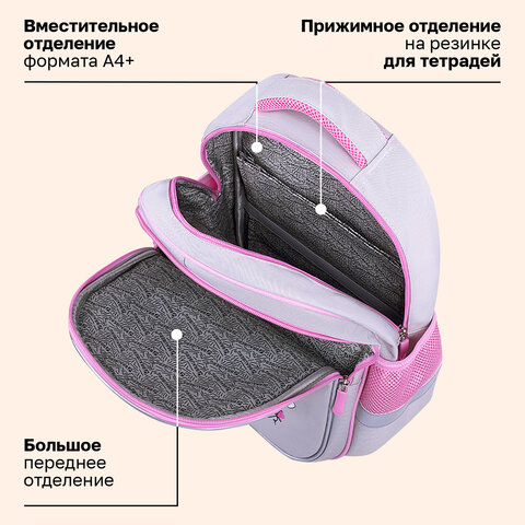 Рюкзак BRAUBERG FAVOUR, 2 отделения, 3 кармана, "Пушистые котята", 40х29х15 см, 271417 - фото 16