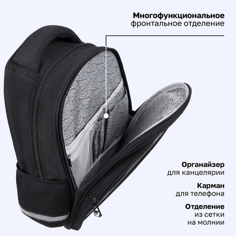 Рюкзак BRAUBERG OPTIMA, 2 отделения, с брелоком, "Держись подальше", СВЕТЯЩИЙСЯ, 36х27х18 см, 271361 - фото 23