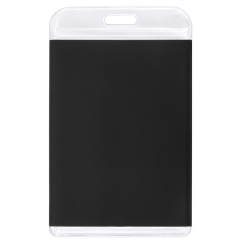 Бейдж вертикальный для пропуска и ID-карт, 85х54 мм, черный, BRAUBERG ULTRA, 238912 - фото 3