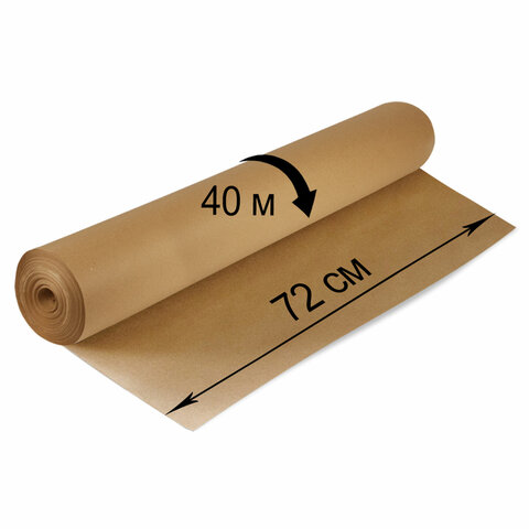Крафт-бумага в рулоне, 720 мм x 40 м, плотность 78 г/м2, Марка А (Коммунар), BRAUBERG, 440186 - фото 3