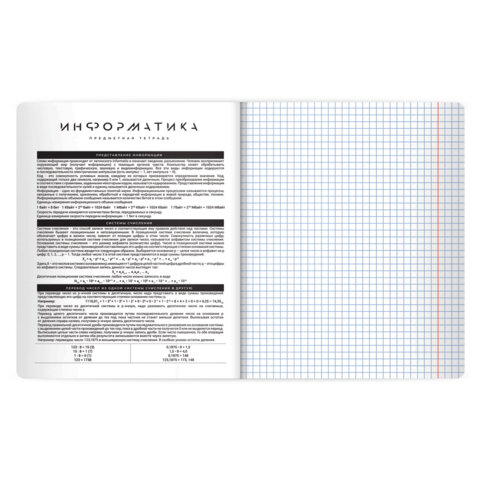 Тетрадь предметная BLACK MODE 48 л., пластиковая обложка, ИНФОРМАТИКА, клетка, подсказ, BRAUBERG, 405520 - фото 4