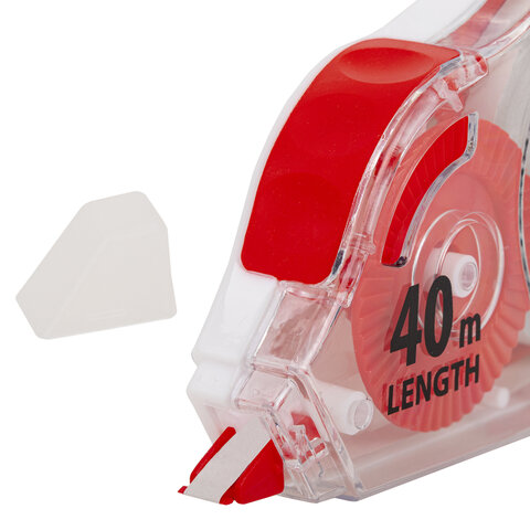 Корректирующая лента BRAUBERG EXTRA LENGTH, 5 мм х 40 м, механизм перемотки, корпус прозрачный, блистер, 272502 - фото 4