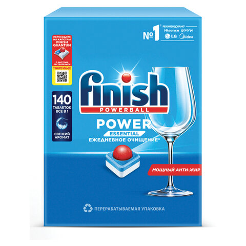 Таблетки для посудомоечных машин 140 шт., FINISH Powerball, 3265808 - фото 1