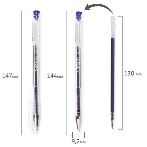 Ручки гелевые BRAUBERG "Jet", НАБОР 4 ЦВЕТА, узел 0,5 мм, линия письма 0,35 мм, 141023 - фото 10