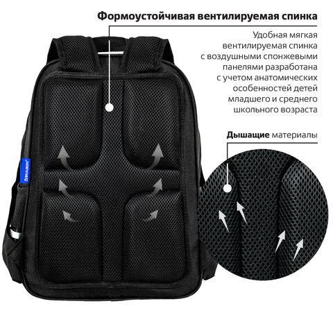Рюкзак BRAUBERG SOFT, 2 отделения, 3 кармана, "Cool cat", СВЕТЯЩИЙСЯ, 40х31х15 см, 273118 - фото 14
