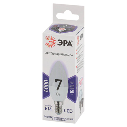Лампа светодиодная ЭРА STD, 7 (60) Вт, цоколь E14, свеча, холодный белый свет, 35000 ч., LED B35-7W-860-E14, Б0031400 Лампа светодиодная ЭРА STD, 7 (60) Вт, цоколь E14, свеча, холодный белый свет, 35000 ч., LED B35-7W-860-E14, Б0031400 - фото 5