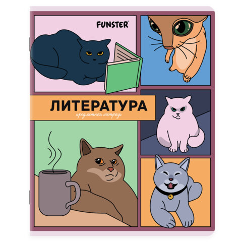 Тетради предметные, КОМПЛЕКТ 12 ПРЕДМЕТОВ, 48 л., TWIN-лак, FUNSTER (ФАНСТЕР), МЕМНЫЕ КОТЫ, 405604 - фото 8