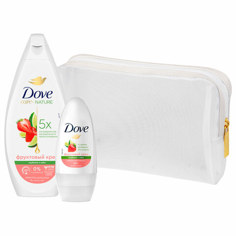 Подарочный набор DOVE "Клубника и лайм": крем-гель для душа 250 мл + антиперспирант шариковый 50 мл - фото 4