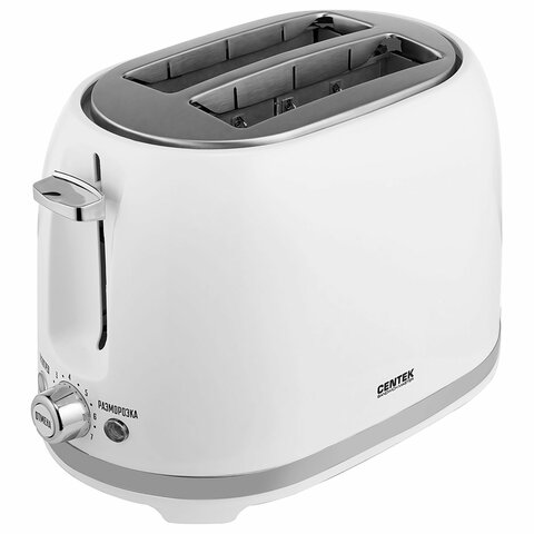 Тостер CENTEK CT-1432, 850 Вт, 2 тоста, 7 режимов, пластик, белый, CT-1432 WHITE - фото 3