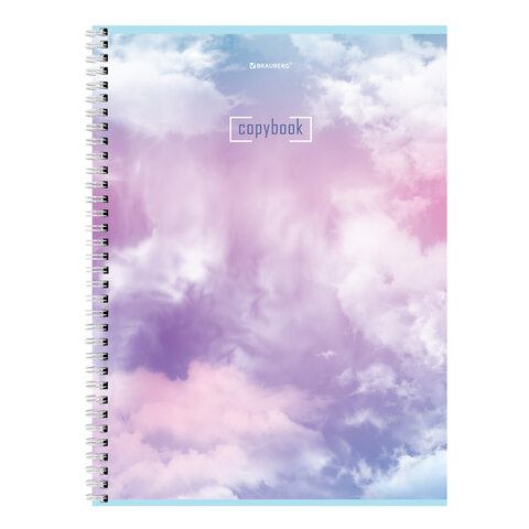 Тетрадь А4, 80 л., BRAUBERG, гребень, клетка, глянцевый лак, "CLOUD", 404053 - фото 7