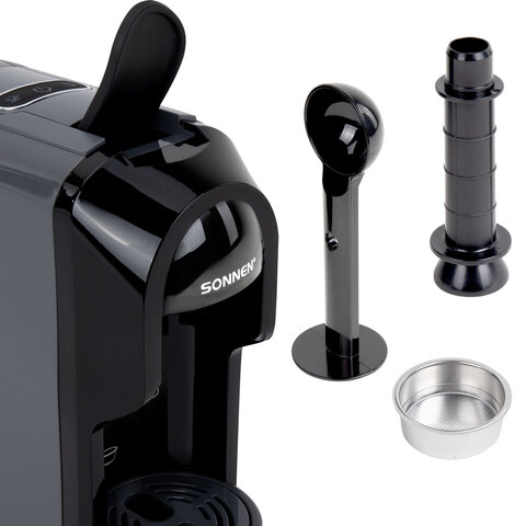 Кофемашина капсульная 3 в 1 для молотого кофе и капсул DOLCE GUSTO и NESPRESSO, SONNEN CM510G, 1450 Вт, 0,6 л, графит, 457339 - фото 7