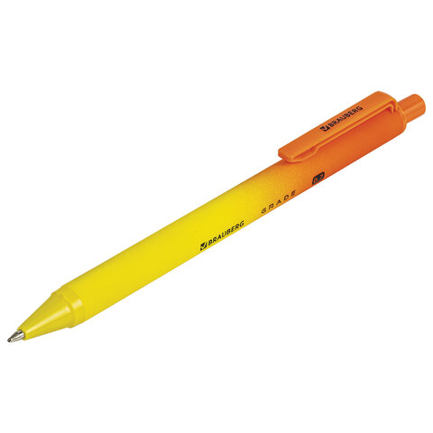 Ручки шариковые автоматические BRAUBERG "Grade", НАБОР 3 ШТУКИ, СИНИЕ, soft-touch, пишущий узел 0,7 мм, линия письма 0,35 мм, 144206 - фото 7