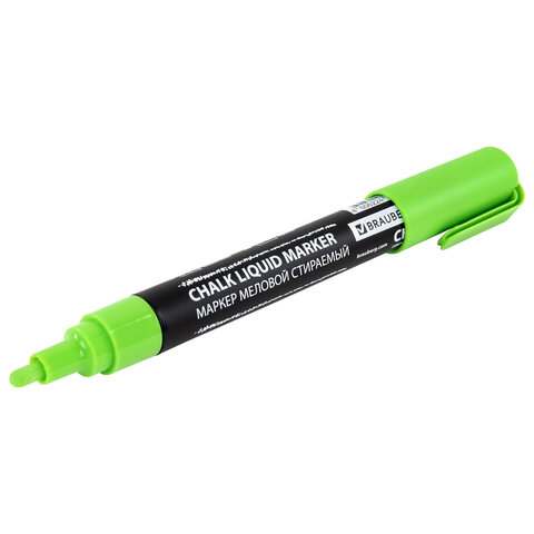 Маркер меловой CHALK LIQUID MARKER, ЗЕЛЕНЫЙ, 3 мм, стираемый, BRAUBERG "CHALK", 152587 - фото 6