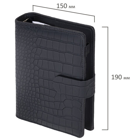 Ежедневник-органайзер недатированный B6 150x190 мм BRAUBERG "Comodo", под кожу, 160 л., черный, 116205 - фото 3