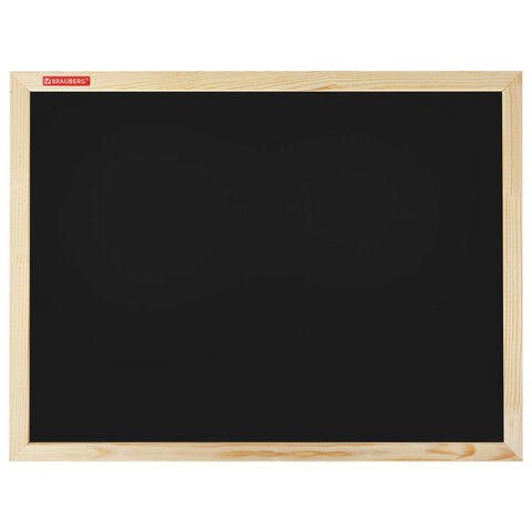 Доска для мела магнитная 45х60 см, черная, деревянная рамка, BRAUBERG "Wood", 238802 - фото 1
