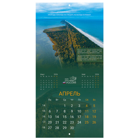 Календарь настенный перекидной 2026 г., BRAUBERG, 12 листов, 28,5х28,5 см, "Природа России", 116926 - фото 7