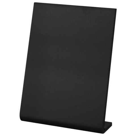 Табличка меловая настольная А4 (21x29,7 см), L-образная, вертикальная, ПВХ, ЧЕРНАЯ, BRAUBERG, 291292 - фото 1