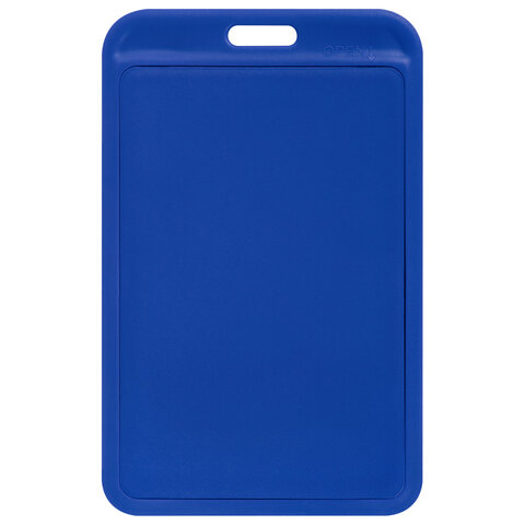 Бейдж вертикальный (85х54 мм), синий, МАТОВАЯ ПОВЕРХНОСТЬ, BRAUBERG EXTRA, 238814 - фото 2