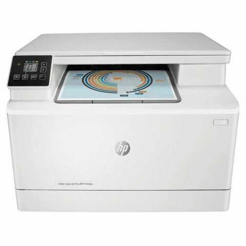 МФУ лазерное ЦВЕТНОЕ HP Color LaserJet M182n "3 в 1", А4, 16 стр./мин., 30000 стр./месяц, сетевая карта, 7KW54A - фото 1