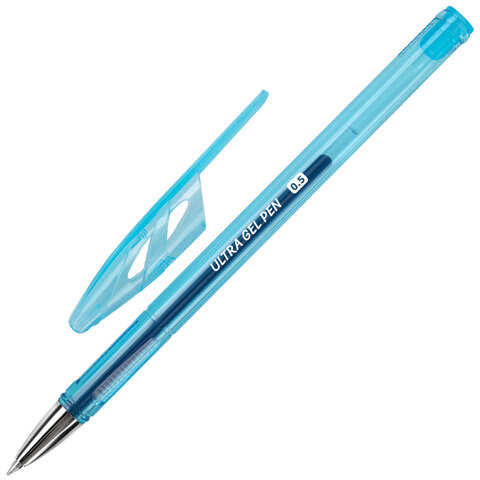 Ручки гелевые "BRAUBERG ULTRA GEL PASTEL", НАБОР 4 ШТУКИ, СИНИЕ, стандартный наконечник 0,5 мм, линия письма 0,35 мм, 144282 - фото 3