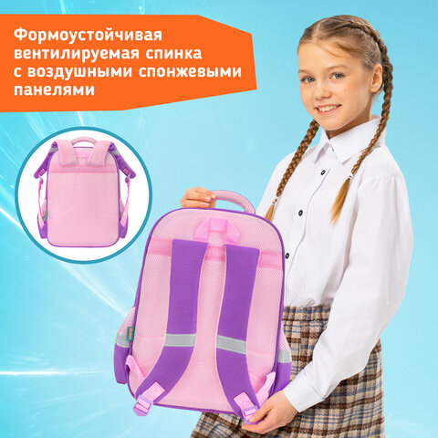 Рюкзак SNOOBAG (СНУБЭГ) MIND с пеналом в комплекте, 2 отделения, "Озорной котик", 40х28х18 см, 274443 - фото 11
