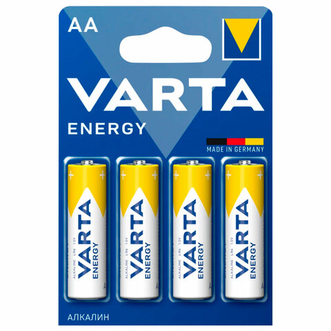 Батарейки алкалиновые "пальчиковые" КОМПЛЕКТ 4 шт., VARTA ENERGY, АА (LR6, 24А), блистер, 4106229414 - фото 1