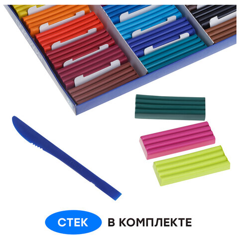 Пластилин классический ГАММА "Классический", 24 цвета, 480 г, со стеком, картонная упаковка, 281036 - фото 2