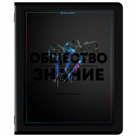 Тетради предметные, КОМПЛЕКТ 12 ПРЕДМЕТОВ, 48 л., матовая ламинация, лак, BRAUBERG "MAJESTIC BLACK", 405177 - фото 12