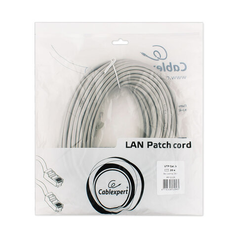 Кабель (патч-корд) UTP 5Е категория, RJ-45, 20 м, CABLEXPERT, для подключения по локальной сети LAN, PP12-20M - фото 3