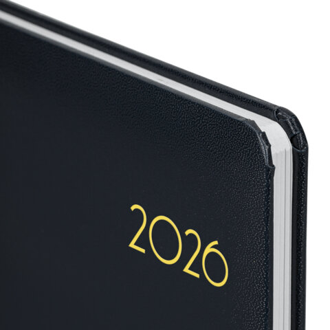 Еженедельник датированный 2026, А5, 145х215 мм, BRAUBERG "Select", балакрон, черный, 117182 - фото 4