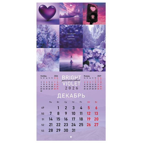 Календарь настенный перекидной 2026 г., BRAUBERG, 12 листов, 28,5х28,5 см, "Color set", 116936 - фото 15