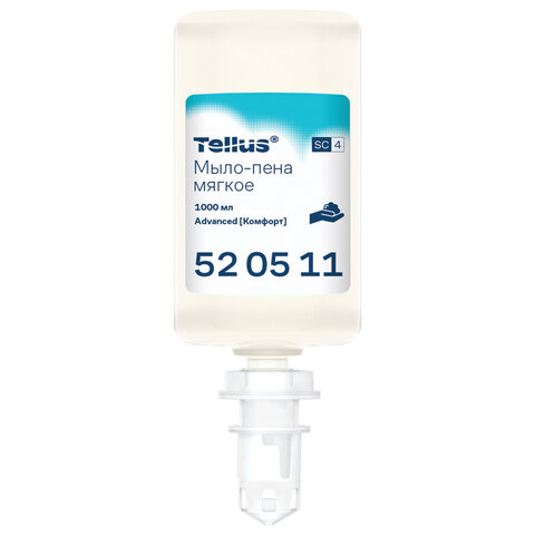 Картридж с жидким мылом-пеной одноразовый Tellus/TORK (Система S4) Advanced, мягкое, 1 л, 520511 - фото 1