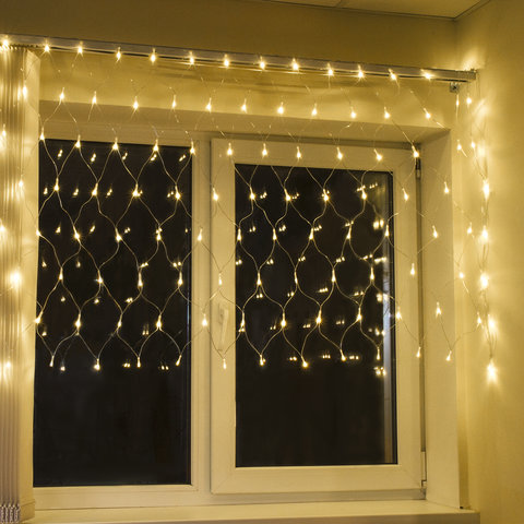 Электрогирлянда-сеть комнатная 1,5х1 м, 120 LED, теплый белый, 220 V, контроллер, ЗОЛОТАЯ СКАЗКА, 591104 - фото 3