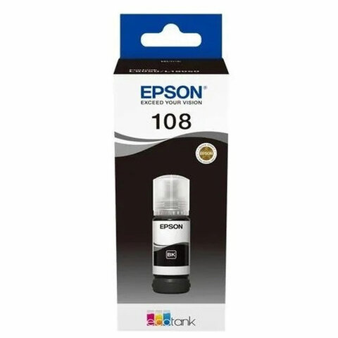 Чернила EPSON 108 (C13T09C14A) для СНПЧ EPSON L8050 /L8100 /L18050, черные, ОРИГИНАЛЬНЫЕ - фото 1
