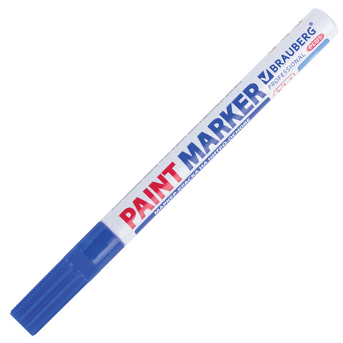 Маркер-краска лаковый (paint marker) 2 мм, СИНИЙ, НИТРО-ОСНОВА, алюминиевый корпус, BRAUBERG PROFESSIONAL PLUS, 151441 - фото 3