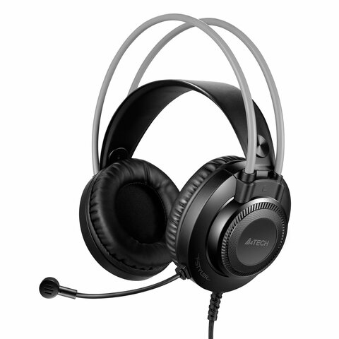 Наушники с микрофоном (гарнитура) A4TECH Fstyler FH200I, проводные, 1.8 м, 3.5 jack, серые, 1431335 - фото 1