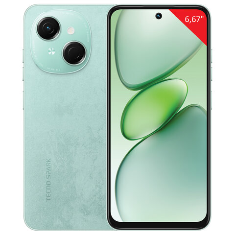 Смартфон TECNO SPARK GO 1, 2 SIM, 6,67", 4.5 G, 13/8 Мп, 4/128 ГБ, зеленый, пластик, TCN-KL4.4.128.GN, TCNKL4.4.128.GN - фото 1
