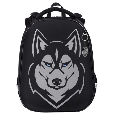 Ранец BRAUBERG SHINY, 2 отделения, с брелоком, "Husky", СВЕТЯЩИЙСЯ РИСУНОК, 38х28х14 см, 271383 - фото 2