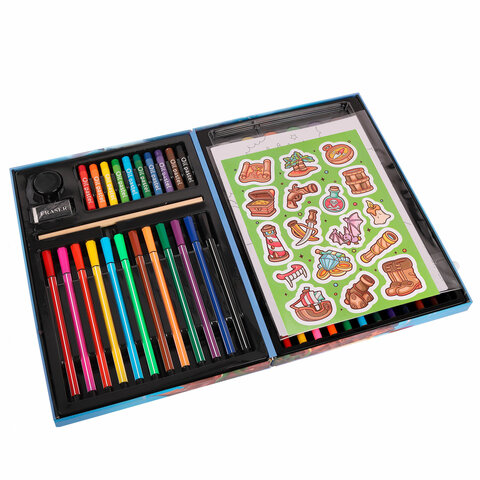 Набор ЮНОГО ХУДОЖНИКА "ОРЕЛ" для рисования и творчества в кейсе ЮНЛАНДИЯ, 75 предметов, 665674 - фото 5