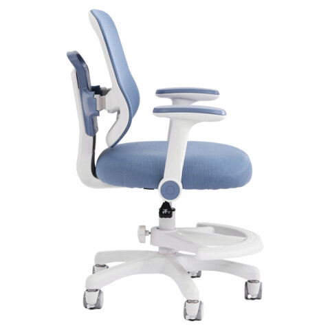 Кресло детское с подставкой для ног BRABIX KIDS "MG-215", сетка/ткань TW, голубое, 533312 - фото 3