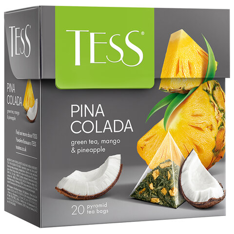 Чай TESS "Pina Colada" зеленый с ароматом тропических фруктов, 20 пирамидок по 1,8 г, 0787-12 - фото 7
