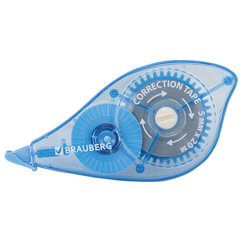 Корректирующая лента BRAUBERG PRO, 5 мм х 20 м, механизм перемотки, корпус синий, блистер, 272492 - фото 2