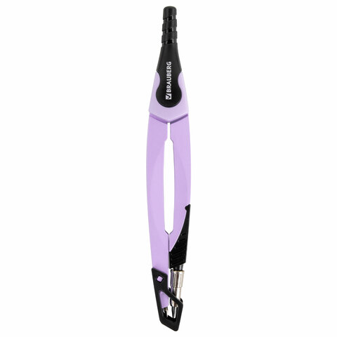 Готовальня BRAUBERG ULTRA, 4 предмета: циркуль 135 мм, запасной грифель, насадка, лавандовый цвет, 210823 - фото 4