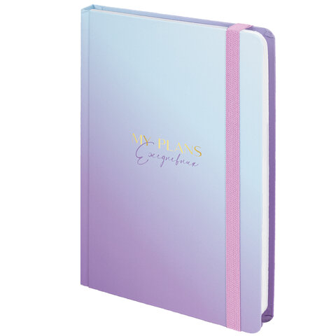 Ежедневник недатированный с резинкой А5 (145х203 мм), BRAUBERG, твердый, 128 л., "Градиент", 114557 - фото 1