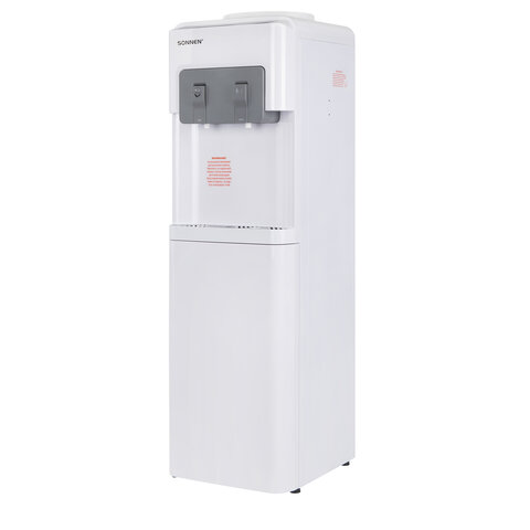 Кулер для воды SONNEN FSC-02AC, напольный, НАГРЕВ/ОХЛАЖДЕНИЕ КОМПРЕССОР, шкаф, 2 крана, белый, 455420 - фото 1