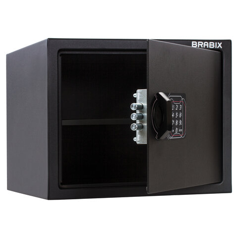 Сейф мебельный BRABIX "SF-280EL", 280х350х300 мм, электронный замок, черный, 291149, S103BR212414 - фото 1