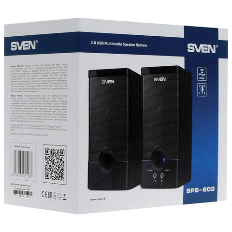 Колонки компьютерные SVEN SPS-603, 2.0, 2х3 Вт, дерево, черные, SV-015183 - фото 8