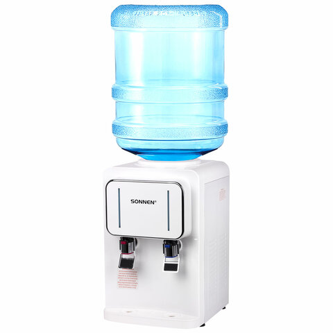 Кулер для воды SONNEN TSE-02W, настольный, НАГРЕВ/ОХЛАЖДЕНИЕ ЭЛЕКТРОННОЕ, 2 крана, белый, 456173 - фото 3