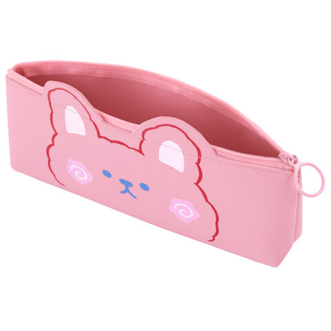 Пенал ЮНЛАНДИЯ ЮНИОР, 1 отделение, искусственная кожа, "Pink bear", 20х9х7 см, 273818 - фото 6